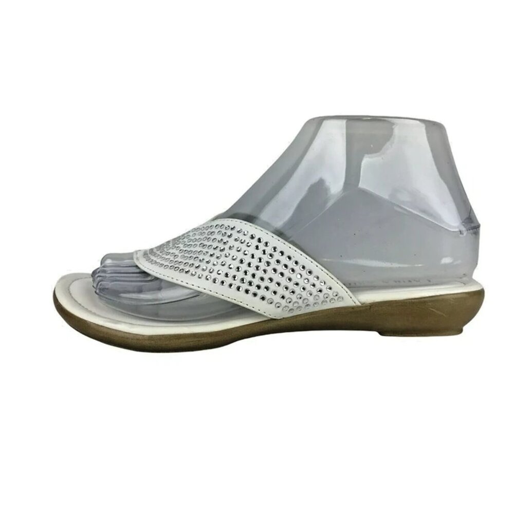 Laura Ashley Womens Maybury S1412250 White Brown Slide Sandals‎ Size US 6.5 M - Picture 2 of 9